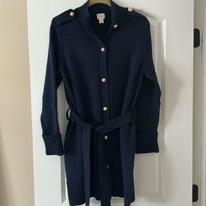 Chico’s Long cardigan (army style) with belt